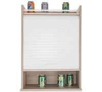 SIMMOB Meuble de Cuisine Chêne Rideau Noir ou Blanc 4 Niches 54 x 76.6 x 35,4 cm - Blanc