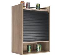 SIMMOB Meuble de Cuisine Chêne Rideau Noir ou Blanc 4 Niches 54 x 76.6 x 35,4 cm - Noir