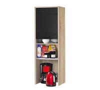SIMMOB Meuble de Cuisine Haut Chêne Rideau Noir 4 Niches L 40 H 123.6 P 35 cm