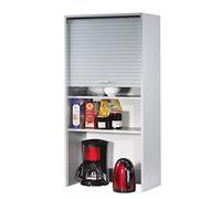 SIMMOB Meuble Haut de Cuisine Imitation Alu 3 Etagères 60 x 123,6 x 35 cm