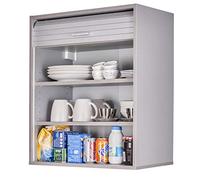 SIMMOB Meuble Haut de Cuisine Imitation Aluminium 2 Etagères L 60 H 72 P 35 cm