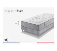 SIMMONS SW3 Ensemble 90 x 190 matelas + sommier - Ep. 25 cm - No Flip - Ressorts ensachés - Ferme - Fabriqué en France