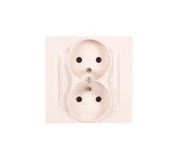 Simon 10 Double Prise avec/u MONOBLOC 16A, 250V Crème CGZ2/41