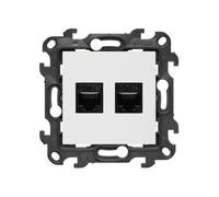 Simon 24 prise PC double RJ45 kategoria 5e blanc N52.01/11