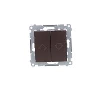 Simon 54 Bouton de store marron mat, attache rapide, DZP1.01/46