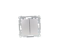 54 MODULE BOUTON POUSSOIR ARGENT MAT 2X 2Z PINCES DP2.01/43