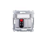 Simon 54 prise haut-parleur individuelle argent mat DGL31.01/43