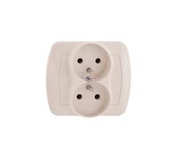 Simon Akord Double Prise avec/u 16A IP20 Beige AGZ2/12