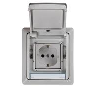 SIMON - Base de prise extérieure étanche, prise Schuko, série Simon 44 Aqua, 250 V 16 A, prise murale facile, montage à vis, boîtier inclus, couvercle et mécanisme, couleur grise