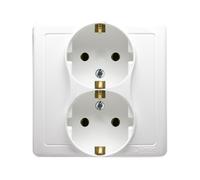 Simon Basic double prise avec/u SCHUKO blanc BGSZ2/11