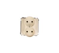 Simon Basic double prise b/u 16A IP20 beige BMG2M.01/12