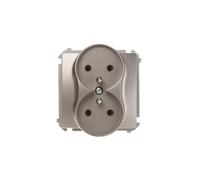 Simon Basic Prise double 16A IP20 inox BMGZ2M.01/21