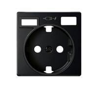 SIMON - Cache base de prise Schuko, série 82 Concept, 2 USB C+A, compatible avec les séries 75, 31, 82 et 88, effet mat anti-traces de doigts, couleur noire