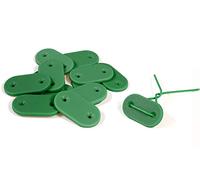 Simon & Co -Lot de 26- Fixation pour canisse et Brise-Vue - Couleur Vert - avec Fil résistant - en Bonus Une Petite étiquette en Bamboo pour étiqueter Vos Plantes !