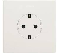 SIMON - Kit prise murale plate et fine, adaptée pour l'intérieur, facile à installer, avec cadre, couvercle et mécanisme Blanc 270 250 V 16 A