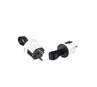 Simon Plug - Prise Extra-Plate avec Sortie latérale, fiche de Prise mâle 16 A 250 V, avec Prise de Terre et système Easy-Pull, idéale pour Les espaces réduits et derrière Les Meubles, Couleur Blanche
