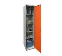 Simon Rack Armoire Metallique 4 Étagères, 1800x400x400 mm, Gris/Orange, 1800x400x400