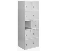 Simon Rack Casier Vestiaire Metallique, 2 Modules, 5 Portes, Comprend la Clé, 1800x600x500 mm, Gris - Simonlocker