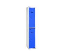 Simon Rack Casier Vestiaire Metallique, 2 Portes, Comprend la Clé, 1800x300x500 mm, Gris/Bleu - Simonlocker