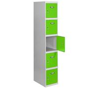 Casier-armoire Simonlocker Prof.dism.5 Porte 1/5 400 In Gr/ve Gris/vert 1800x400x500 - Simonrack