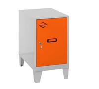 Simon Rack Casier Vestiaire Metallique Petit, 575x400x500 mm, Armoire Metallique Petit, Comprend la Clé, Gris/Orange - Simonlocker