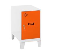 Simon Rack Casier Vestiaire Metallique Petit, 575x400x500 mm, Armoire Metallique Petit, Comprend la Clé, Blanc/Orange - Simonlocker
