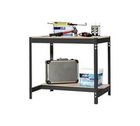Simon Rack Etabli d’Atelier, Capacité de Charge 400 kg, 842x910x760 mm, Table de Travail Bricolage, Anthracite/Bois - BT0