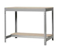 Simon Rack Etabli d’Atelier, Capacité de Charge 600 kg, 842x1210x760 mm, Table de Travail Bricolage, Gris/Bois - BT0