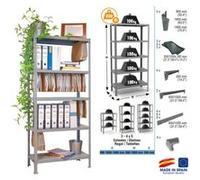 Simon Rack - Etagère de rangement 1600x800x360mm Gris Charge 100Kg - Fileclick MINI 4/360 Gris G
