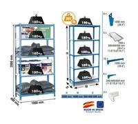 Simon Rack - Etagère de rangement 2000x1000x400mm Bleu blanc Charge 180Kg - Simonclick PLUS 5/400