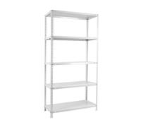 Simon Rack Étagère de Rangement et 5 Niveaux, 75 kg Capacité de Charge et Point de Flexion, 2000x1000x300 mm, Métal, Étagère Garage, Blanc - Advantage
