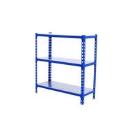 Simon Rack Étagère métallique 1000x1100x500 mm - Simonclick | 3 hauteurs, Plateau métal, Point de flexion 200 kg, Peinture anticorrosion, Montage système clic, Bleu/Galvanisé