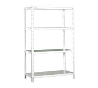 Simon Rack Étagère Métallique 1500x1000x400 mm, 4 Niveaux, Tablettes en Acier, 75 kg par Niveau, Blanc - Advantage