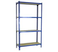 Simon Rack Étagère métallique 1500x1000x500 mm - Maderclick | 4 hauteurs, Plateau bois, Point de flexion 150 kg, Peinture anticorrosion, Montage système clic, Bleu