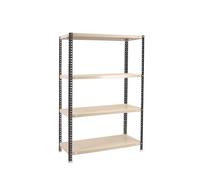 Simon Rack Étagère de Rangement et 4 Niveaux, 100 kg Capacité de Charge et Point de Flexion, 1500x800x400 mm, Métal, Étagère Garage, Anthracite/Blanc - Comfort