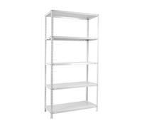 Simon Rack Étagère Métallique 2000x1100x400 mm, 5 Niveaux, Tablettes en Acier, 75 kg par Niveau, Blanc - Advantage