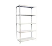 Simon Rack Étagère métallique 2000x1200x400 mm - Simonclick | 5 hauteurs, Plateau métal, Point de flexion 200 kg, Peinture anticorrosion, Montage système clic, Blanc