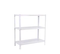 Simon Rack Étagère Rangement à 3 Niveaux, 60 kg Capacité de Charge et Point de Flexion, 900x1100x300 mm, Étagère Charge Lourde, Étagère Garage, Blanc - Ecoclick