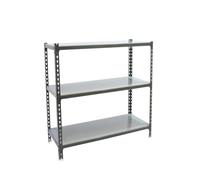 Simon Rack Étagère métallique 900x900x400 mm - Simonclick | 3 hauteurs, Plateau métal, Point de flexion 180 kg, Peinture anticorrosion, Montage système clic, Anthracite/Galvanisé