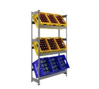 Simon Rack Etagère pour Caisses de Boissons, Etagère pour 9 Cassette, 3 Niveaux, Charge par Niveau 100 kg, 1800x1000x300 mm, Etagère pour Caisses de Boissons en Métal, Gris - Simonbottle