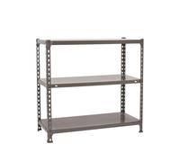 Simon Rack Étagère Rangement à 3 Niveaux, 60 kg Capacité de Charge et Point de Flexion, 900x1100x400 mm, Étagère Charge Lourde, Étagère Garage, Gris - Ecoclick