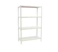 Simon Rack Étagère Rangement et 4 Niveaux, 200 kg Capacité de Charge et Point de Flexion, 1500x1200x300 mm, Étagère Charge Lourde, Étagère Garage, Blanc - Simonclick
