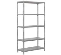 Simon Rack Étagère Rangement et 5 Niveaux, 180 kg Capacité de Charge et Point de Flexion, 2000x1000x300 mm, Étagère Charge Lourde, Étagère Garage, Gris - Simonclick