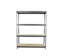 Simon Rack Étagères Charge Lourde 2000x1200x450 mm, 4 Niveaux en Bois, 400 kg par Niveau, Structure Acier, Gris/Bois - Ecoforte
