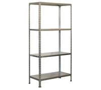 Simon Rack Étagères de Rangement, 150 x 110 x 40 cm, (H x l x L), Étagère métallique, 4 étagères, 60 kg de Point Flexion, Acier galvanisé, galvanisé - Ecoclick