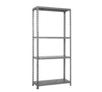 Simon Rack Étagères de rangement, 160 x 80 x 30 cm, (H x l x L), Étagère métallique, 4 étagères, 70 kg de point flexion, acier galvanisé, gris - Ecoclick