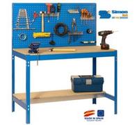 Simon Rack - Kit Etabli 1440x1500x600mm - BT-2 1500 BLEU/BOIS Bleu G