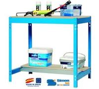 Simonrack Établi SIMONWORK 151,0 x 76,0 x 84,2 cm capacité 600 kg Bleu/Bois