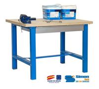 Simon Rack - Kit Etabli avec tiroir 865x1500x750mm Bleu/Bois - BT6 PLYWOOD BOX 1500