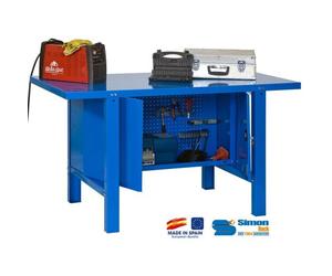Simon Rack - Kit Etabli avec un verrou 830x1500x730mm Charge 800 Kg - BT-6 METAL LOCKER 1500 BLEU